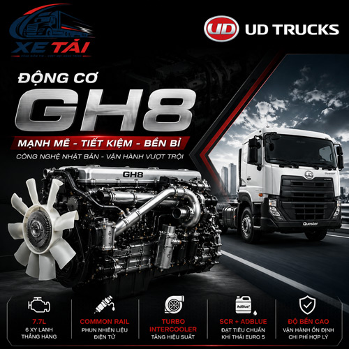 Động cơ GH8 UD Trucks | Thông số kỹ thuật, công nghệ và ưu điểm nổi bật